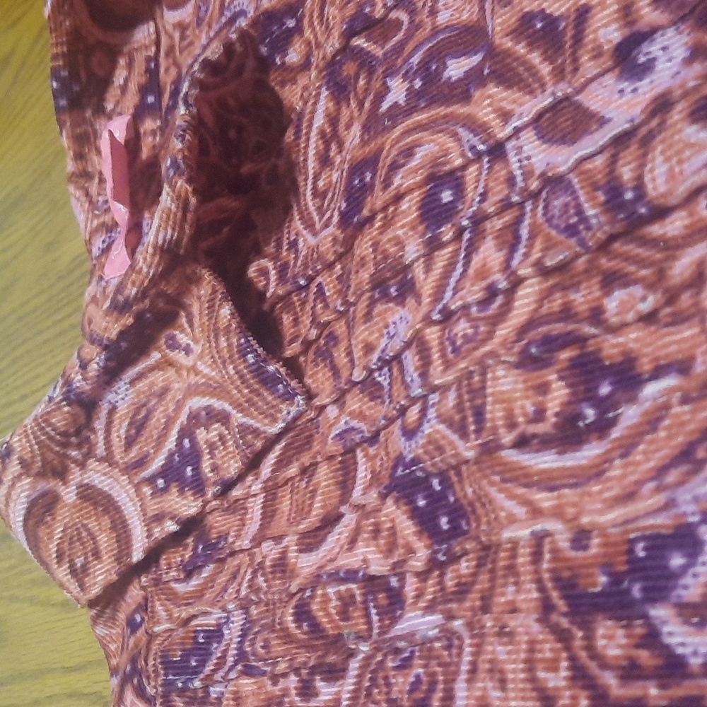 Woman Within courdroy paisley design long sleeve button-down shirt size 1X 22/24 - Picture 10 of 12